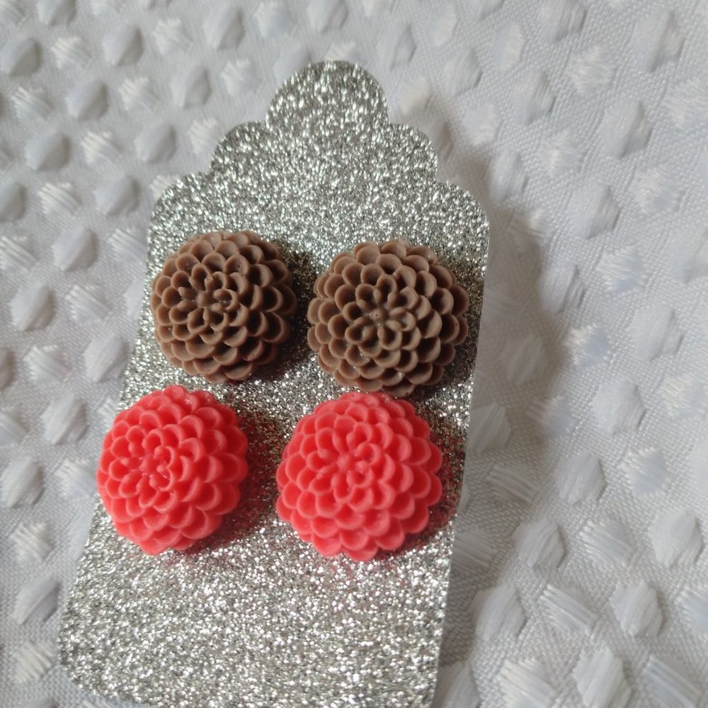 Mandala flower of life stud earrings come in any color E11